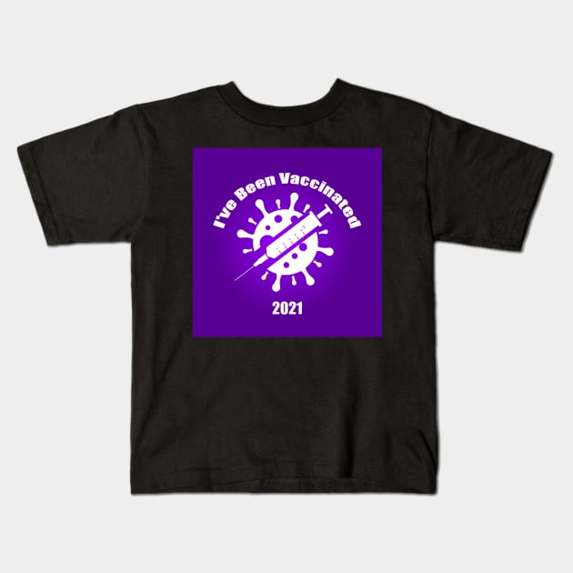 I've Been Vaccinated Purple Kids T-Shirt by Atteestude